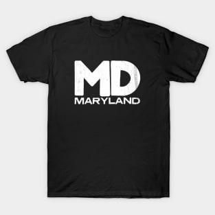 MD Maryland State Vintage Typography T-Shirt